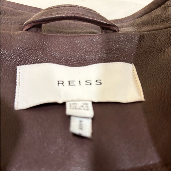 Reiss Leather Jacket for Styling Outfits in Eggplant - Picture 5 of 5